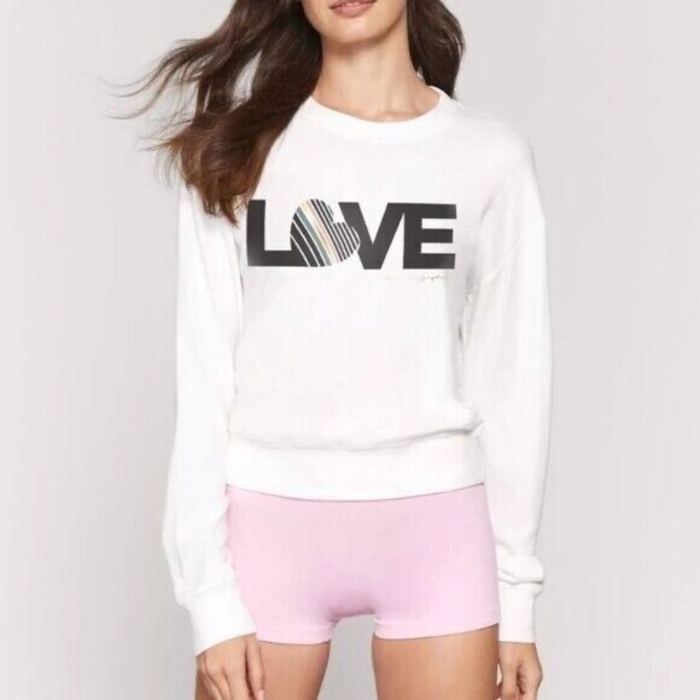 Spiritual gangster savasana pullover white LOVE sweatshirt